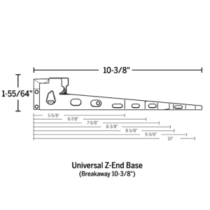 Z-Articulating Cap Sill Z-End Bases - BetterDoor